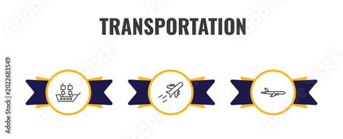 Foto transportation outline icon set