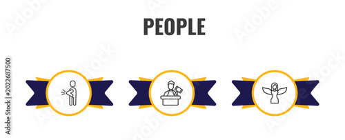 Foto people outline icon set