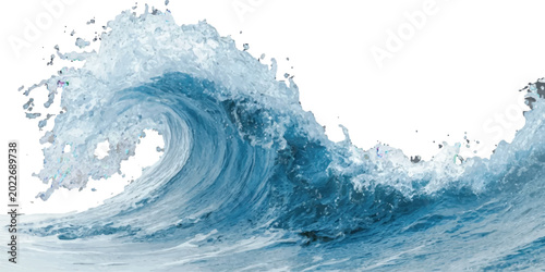 Billede på lærred Powerful ocean wave crashing with spray and foam motion blur crashing powerful b