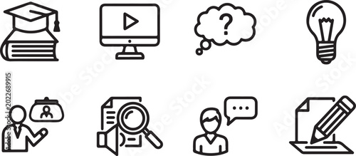 Mind map flow chart icons set vector Vector