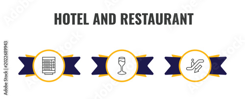 Fotografía hotel and restaurant outline icon set