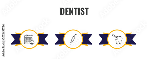 Foto dentist outline icon set
