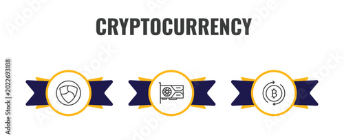 Slika na platnu cryptocurrency outline icon set