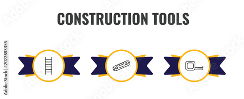 Foto construction tools outline icon set
