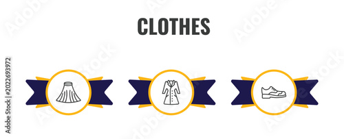 Fotografie clothes outline icon set