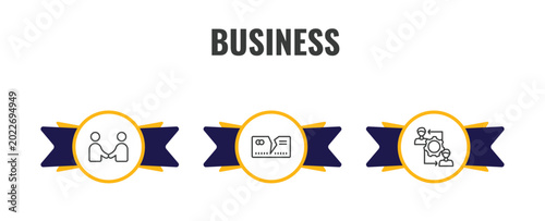 Foto business outline icon set