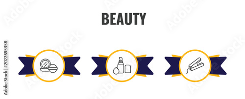 Quadro su tela beauty outline icon set