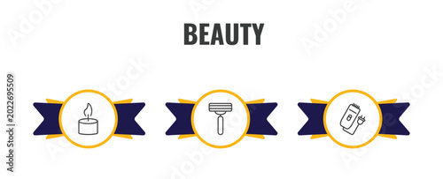 Φωτογραφία beauty outline icon set