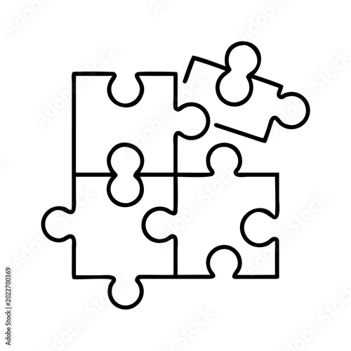 Foto Jigsaw puzzle pieces set with missing parts - Colorful jigsaw puzzle pieces arra