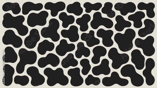 Bilde på lerret abstract blob pattern with irregular shapes black and beige color scheme