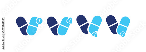 Photos Drug Overdose and Toxicity Warning Icon Set
