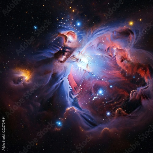 Cosmic Nebulas Stellar Birth - A Celestial Symphony of Light and Gas.
