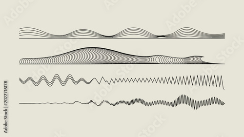 Φωτογραφία abstract wave patterns with varying frequencies and amplitudes on a neutral back