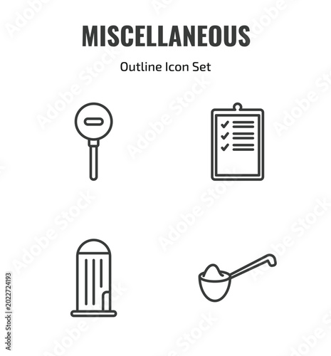 Tableau sur toile miscellaneous outline icon set