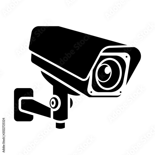 Modern Security CCTV Camera Icon Silhouette Vector Illustration