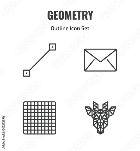 Tablou pe pânză geometry outline icon set