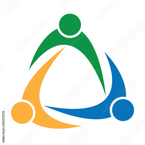 Three person together working as a team management