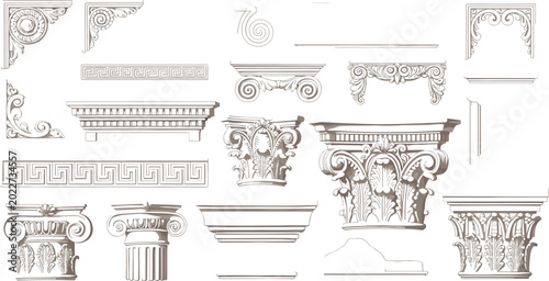 Classical Architectural Elements and Ornaments vector