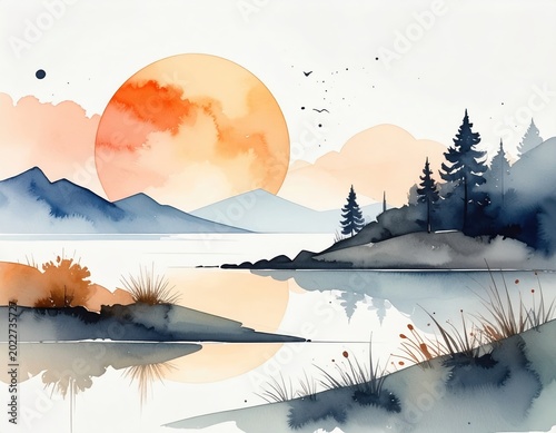winter landscape with mountains