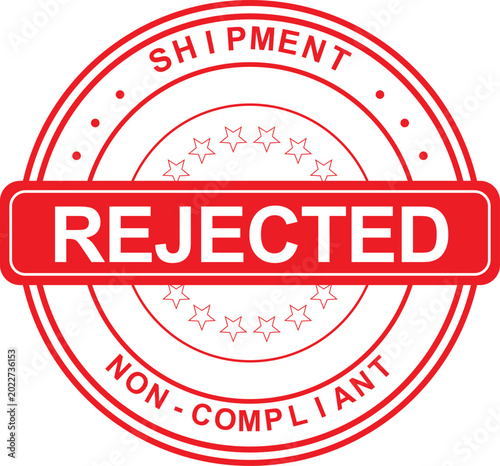 Fotografie Rejected shipment with red rubber stamp on document