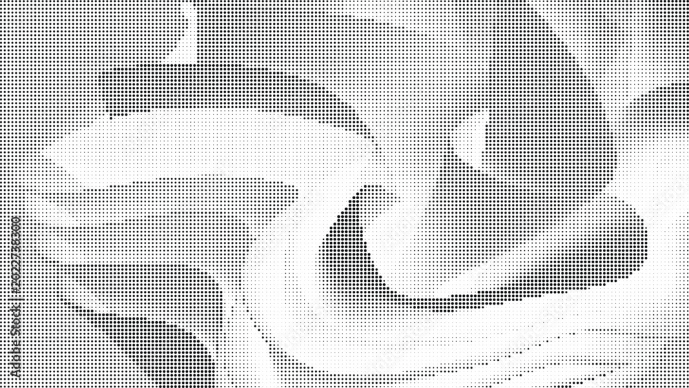 Fototapeta premium Black dots pattern on white background, halftone effect