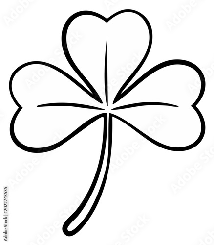 Minimalist graphic depiction of a three-leaf clover, a symbol of good luck and Irish heritage.