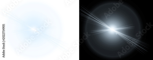 Photography Light burst with rays on black and transparent backgrounds for design elements