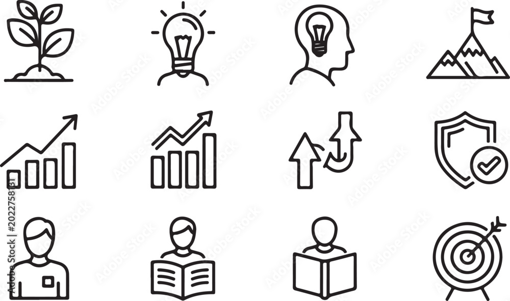 Naklejka premium Vector icons set for business and finance illustration Vector