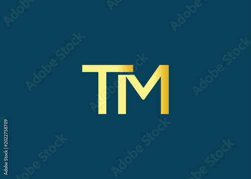 Bild auf Leinwand Minimal gold TM monogram logo