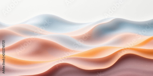 Tableau sur toile Abstract orange silk wave fabric background with smooth flowing curves and soft