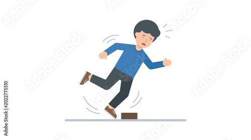 Konstfotografi Man tripping over an obstacle