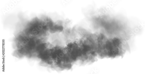 Black fog smoke Gray Fog or smoke isolated transparent background. White vector cloudiness, mist or smog background. PNG image Grey, white watercolor textured on white paper background. smoke texture.