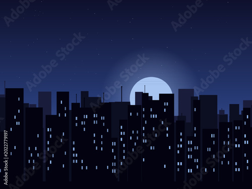 City Skyline Sunset Vector Background Modern Urban Design
