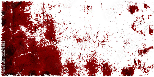 A red grunge background with artistic ink paint splashes and blood splatters creates a textured vector illustration for a dirty spray design or Christmas card backdrop pattern