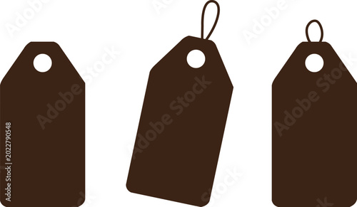 Set of Blank Price Tags and Labels Isolated on White Background
