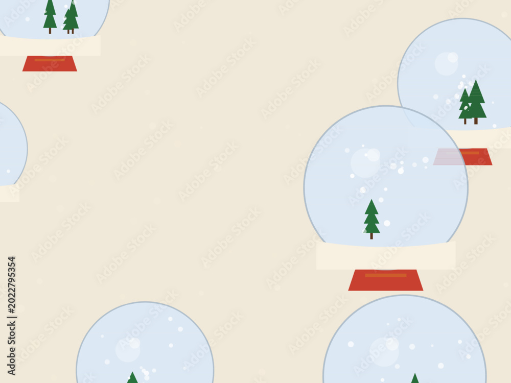 Naklejka premium Snow Globe Pattern Winter Holiday Background