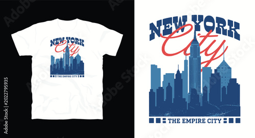 New York city the empire city skyline t-shirt design vector art.