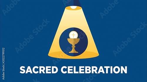 Eucharistic sign highlighted in a vector with the bold caption 