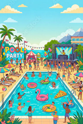 Summer Festival Takes Place by the Pool With Music, Dancing, and Fun Activiti...