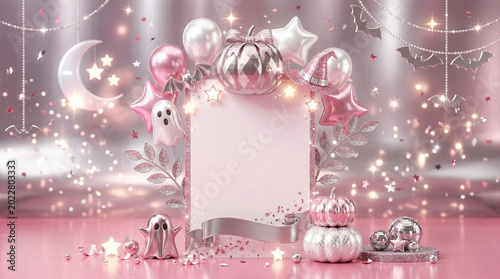 Decorative Frame With Silver and Pink Elements for Special Occasion Celebrati...