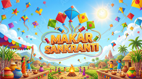 Makar Sankranti Festival Features Kite Flying and Community Gathering in a Vi...