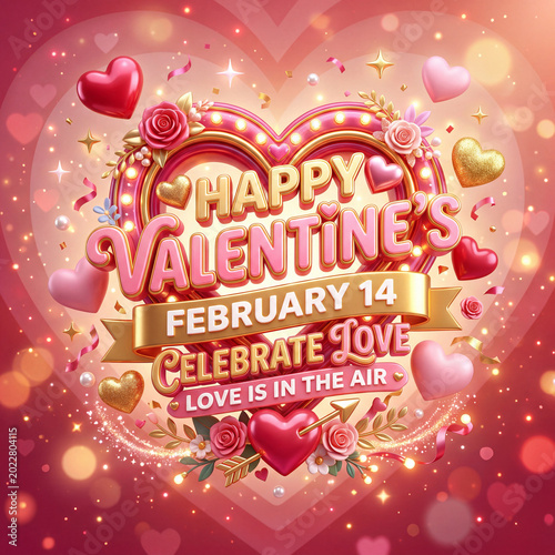 Celebrate Love This February With a Joyful Valentines Day Design Featuring He...