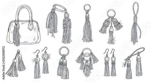 Fotografie Handbag Charms, Tassel Charms, Jewelry Charms, Sketch Collection