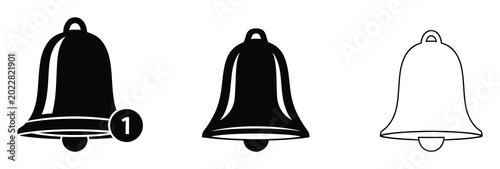 Tableau sur toile Bell icons set notification alert and classic designs