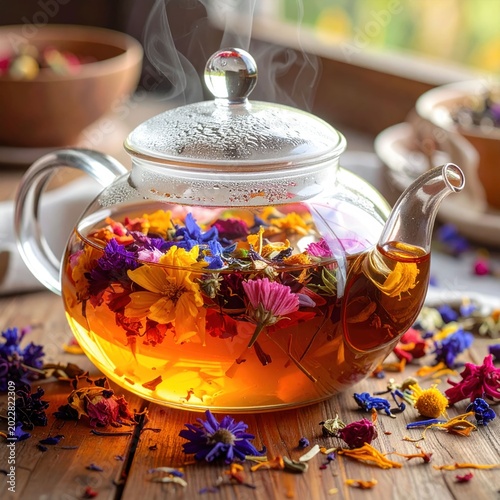 Floral tea pot