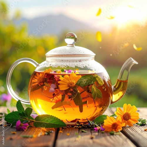 Floral teapot
