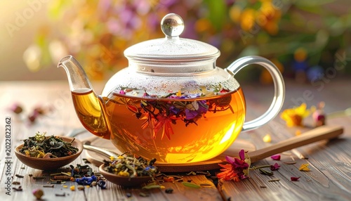 Floral tea pot