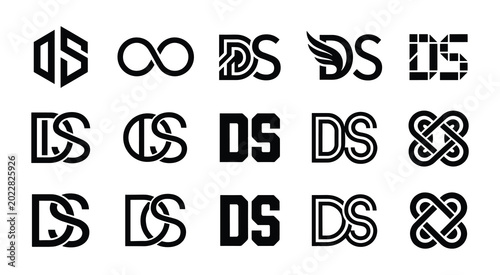 Ds monogram logo collection: innovative lettermark variations with monogram lettermark alphabet initials identity typography creative abstract collection variation stylized business