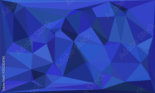 Deep blue abstract polygonal background with dark sapphire geometric triangles.