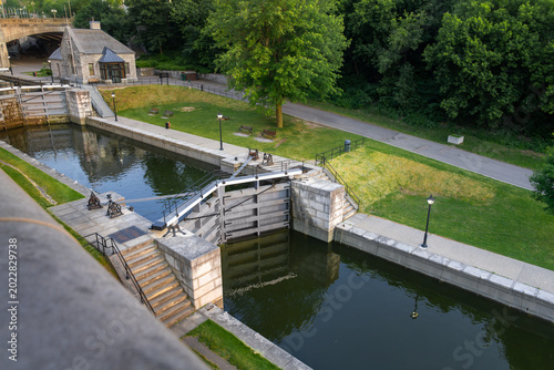 Rideau Canal Locks Gates - Ottawa, Ontario, Canada